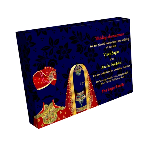 Wedding Announcement Gift Box Premium Silver 4 x 50G  Dry Fruits